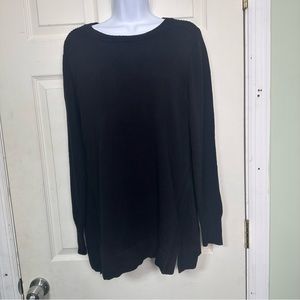 H‎ by Halston Black Knit Pullover Sweater Womens Cotton Blend Size Small